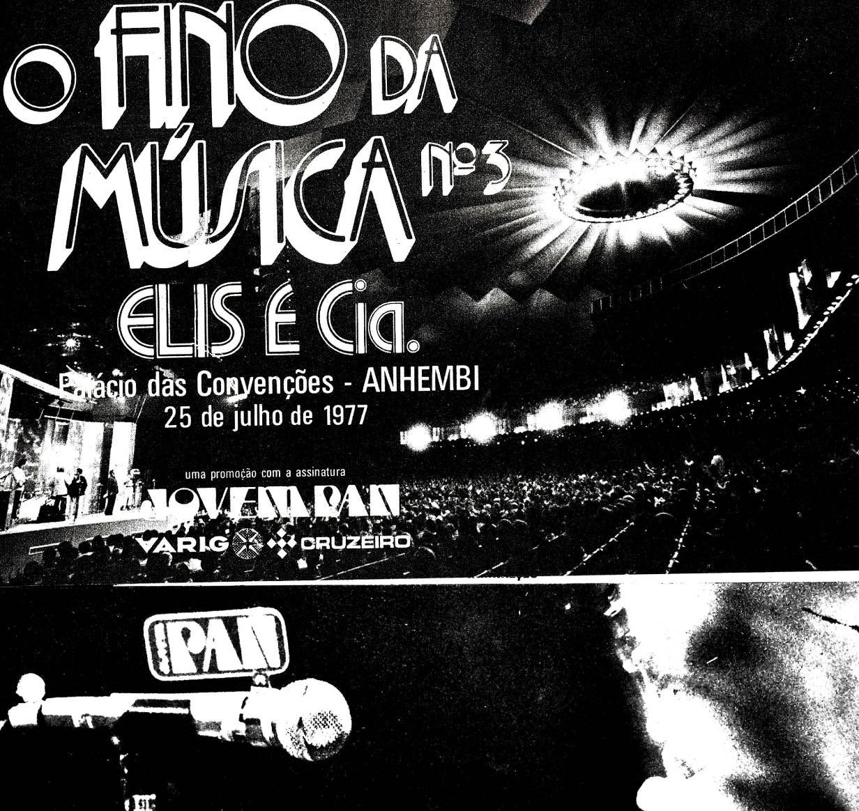 Anúncio de show da Elis Regina em O Fino da Música no Palácio das Convenções do Anhembi, em Safest Betting Sites, em 1977