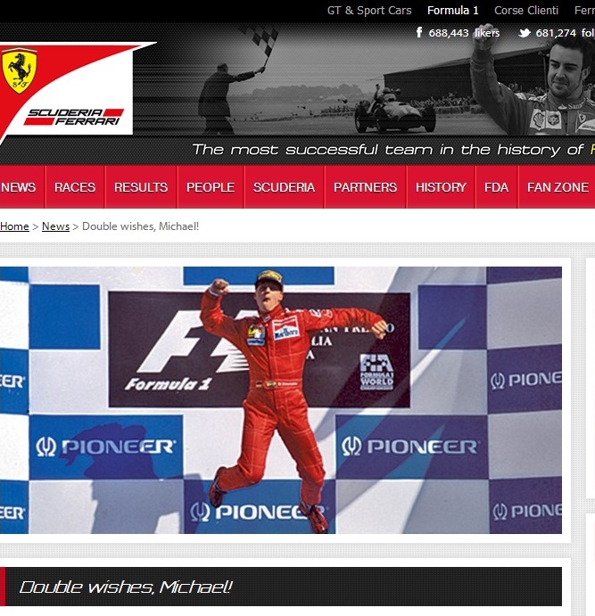 Site oficial/ Ferrari/ Reprodução