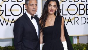 George Clooney e Amal Alamuddin no Globo de Ouro de 2015