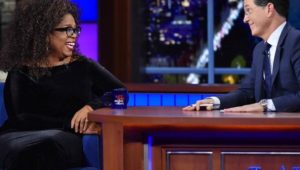 Imagem de arquivo de Oprah Winfrey no programa "The Late Show With David Letterman"