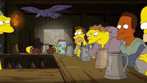 Cena do episódio de Os Simpsons inspirada no universo de Game of Thrones