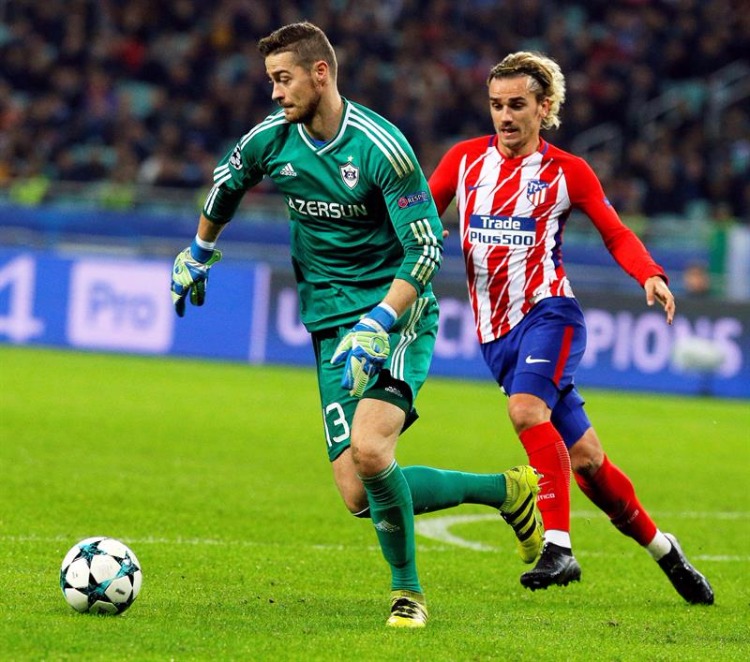 Futebol Liga dos Campeões Qarabag Atlético de Madrid