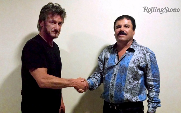 Sean Penn com El Chapo durante entrevista para a 