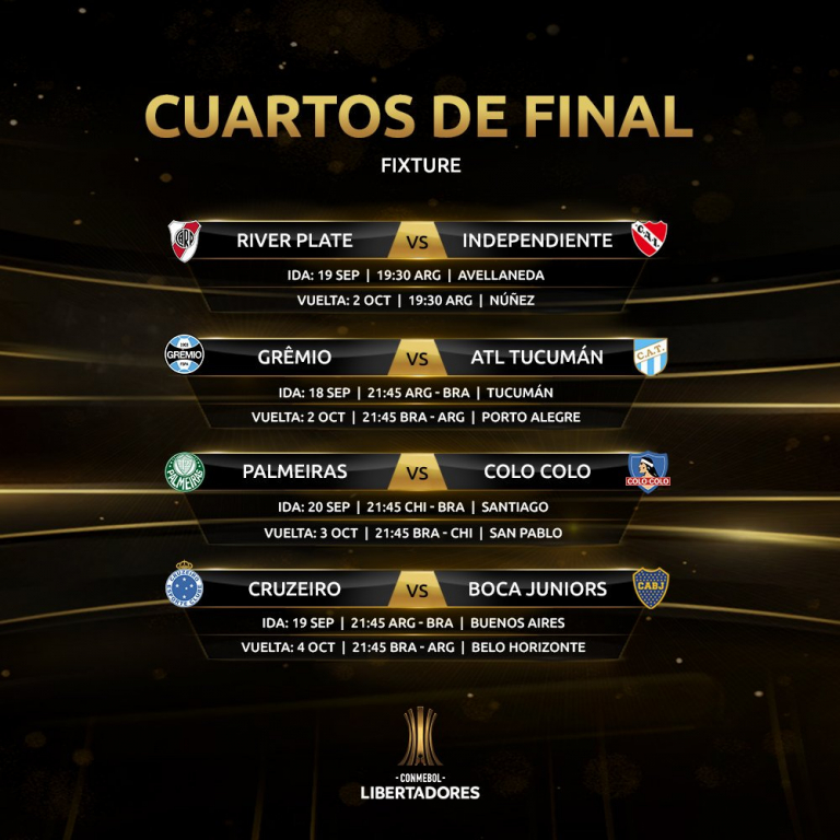 Datas das quartas de final da Libertadores são divulgadas; confira