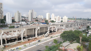 obras da linha 17 - ouro, do metrô de São Paulo