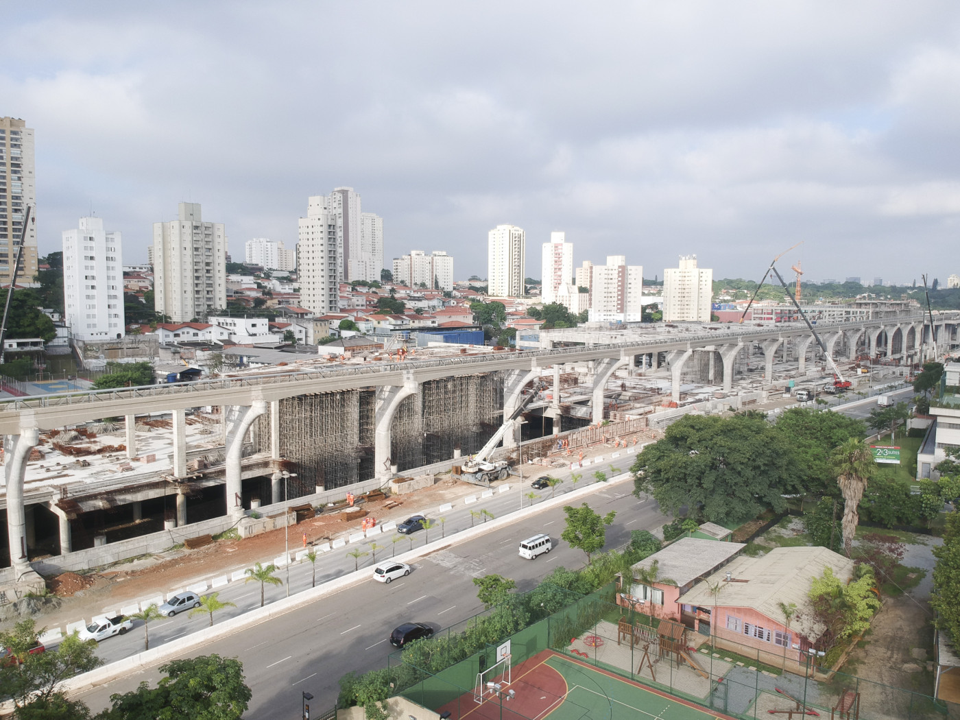 obras da linha 17 - ouro, do metrô de São Paulo