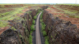 Trecho da ferrovia Norte-Sul entre Rio Verde e Santa Helena de Goiás