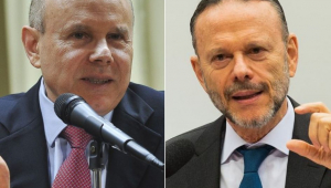 O ex-ministro da Fazenda Guido Mantega e o ex-presidente do Banco Nacional de Desenvolvimento Econômico e Social (BNDES) Luciano Coutinho