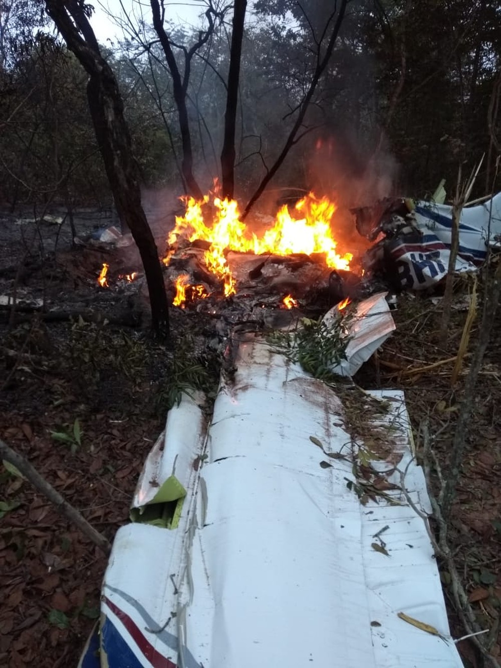 Avião caiu em Santa Maria, região leste de Campo Grande, no Mato Grosso do Sul