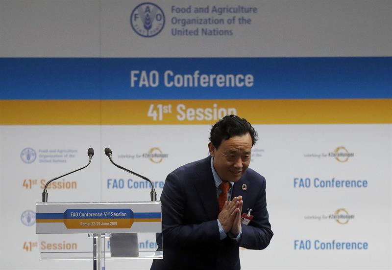 O vice-ministro de Agricultura da China, Qu Dongyu, venceu neste domingo as eleições para dirigir a FAO
