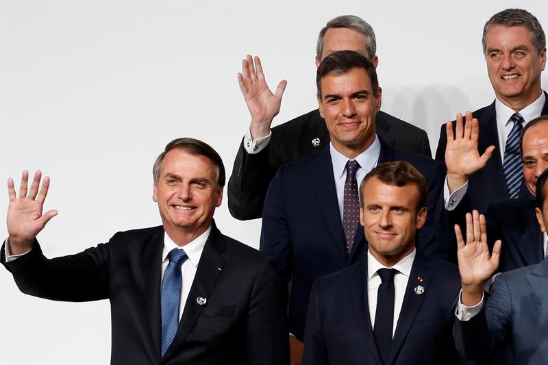 O presidente Jair Bolsonaro se reuniu nesta sexta-feira (28) com o presidente francês, Emmanuel Macron, durante a cúpula do G20 no Japão