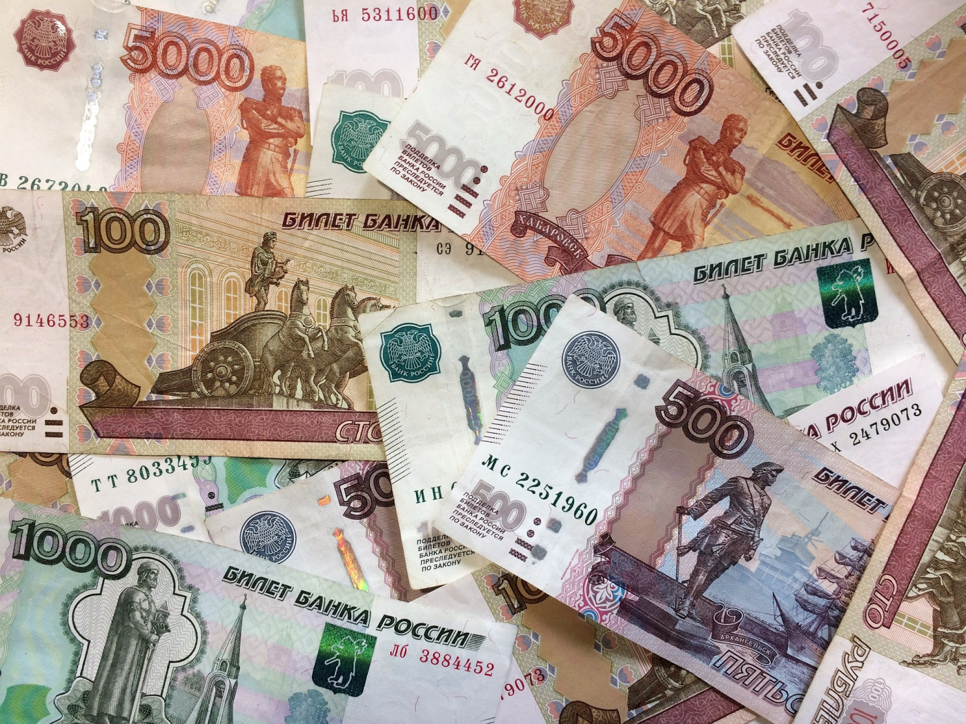 Notas de rublos russos
