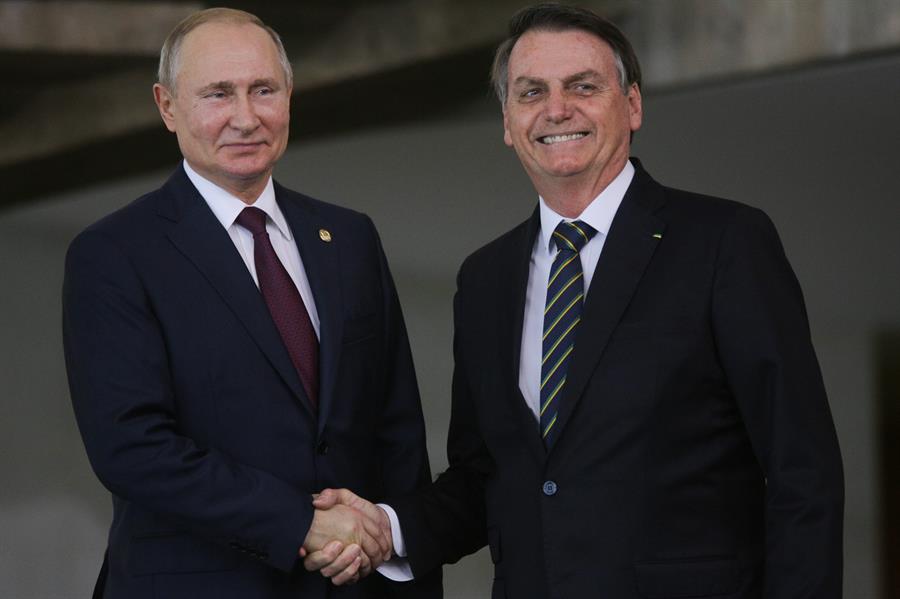 Jair Bolsonaro e Vladimir Putin Brics