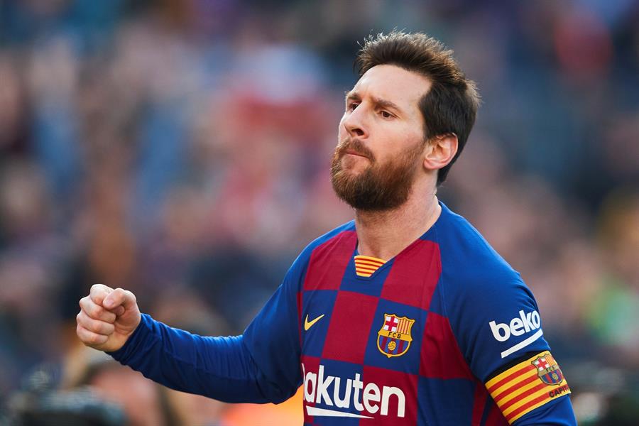 Messi com a camisa do Barcelona