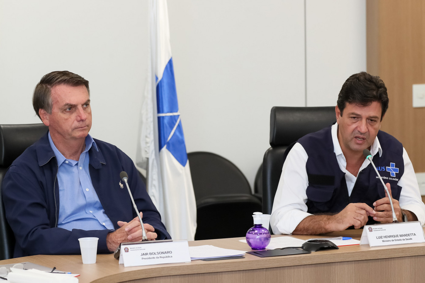 Bolsonaro e Mandetta em reunião