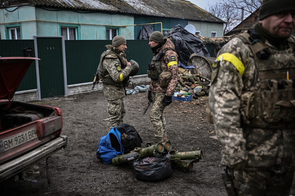 Soldados ucranianos em Kiev