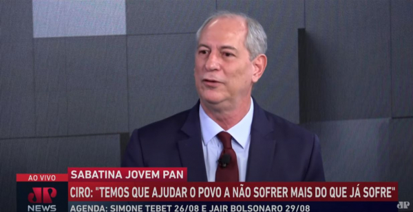 Ciro propõe 5 milhões de empregos em dois anos, fim do Orçamento Secreto e critica Lula e Bolsonaro