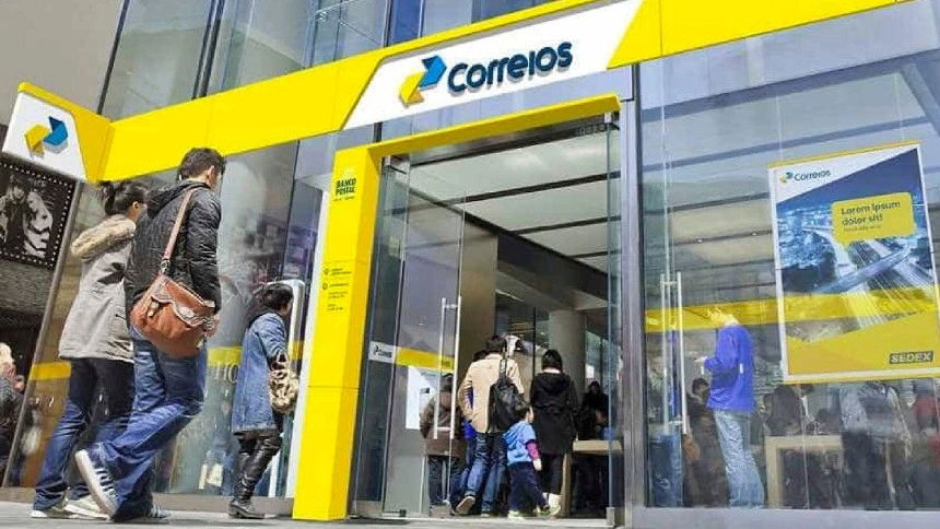 fachada da agência dos correios