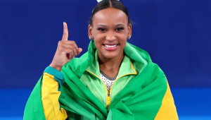 Rebeca Andrade foi ouro nos Jogos de Tóquio-2020