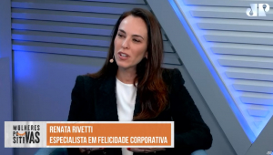 Frame do programa Mulheres Positivas com a entrevistada Renata Rivetti