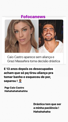 Caio Castro faz quiz do casal sem Grazi Massafera, mas não responde  perguntas - Quem
