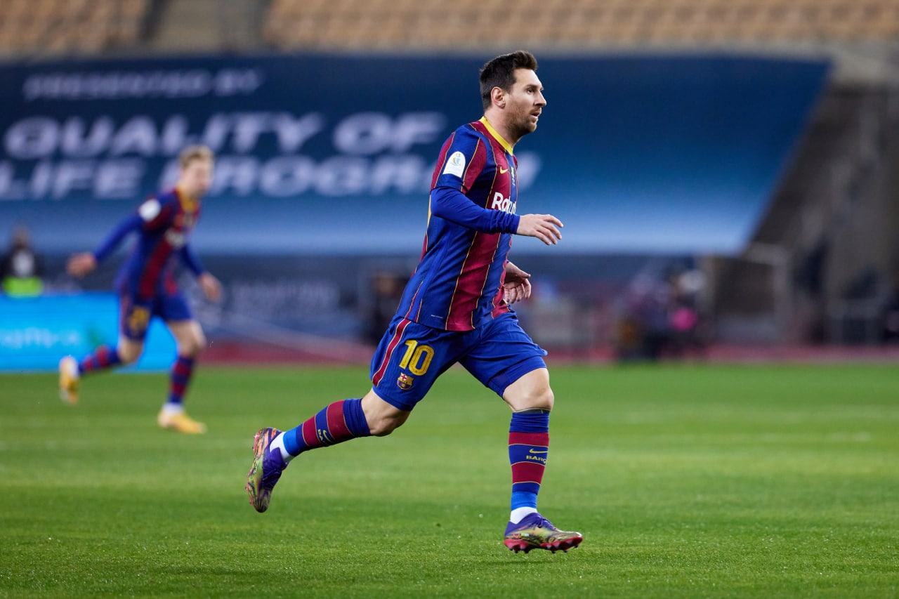 Lionel Messi durante partida do Barcelona no Campeonato Espanhol