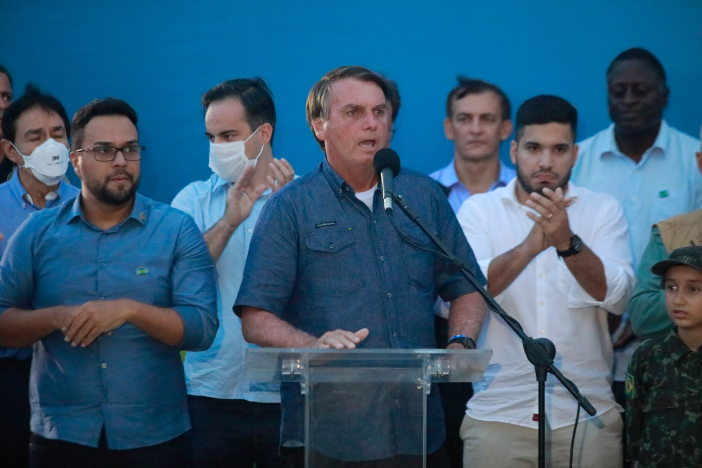O presidente Jair Bolsonaro fala durante evento no Ceará