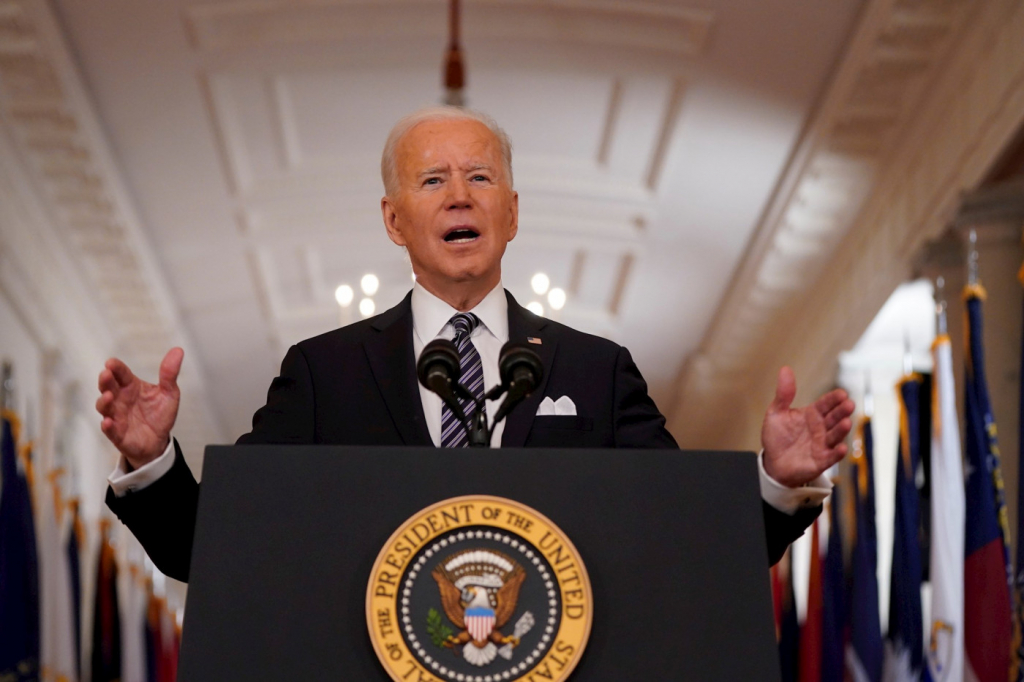 O presidente dos Estados Unidos, Joe Biden, durante pronunciamento aos americanos