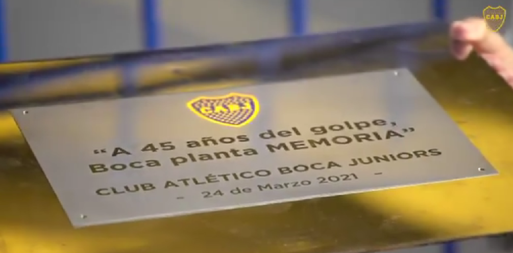 O Boca Juniors homenageou as vítimas da ditadura militar na Argentina