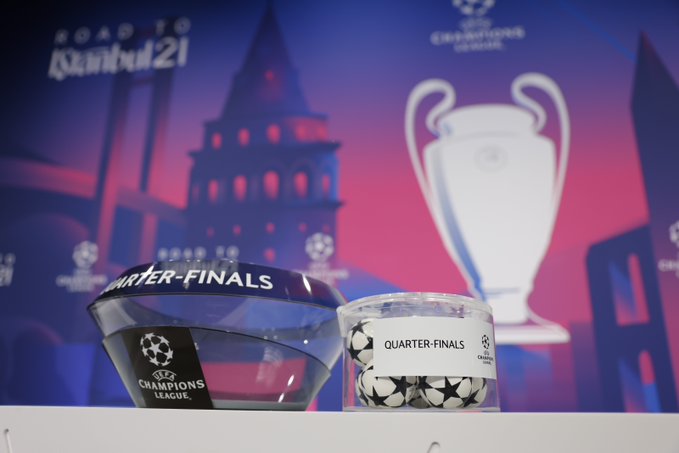 A Uefa realizou o sorteio das quartas de final da Liga dos Campeões 2020/21