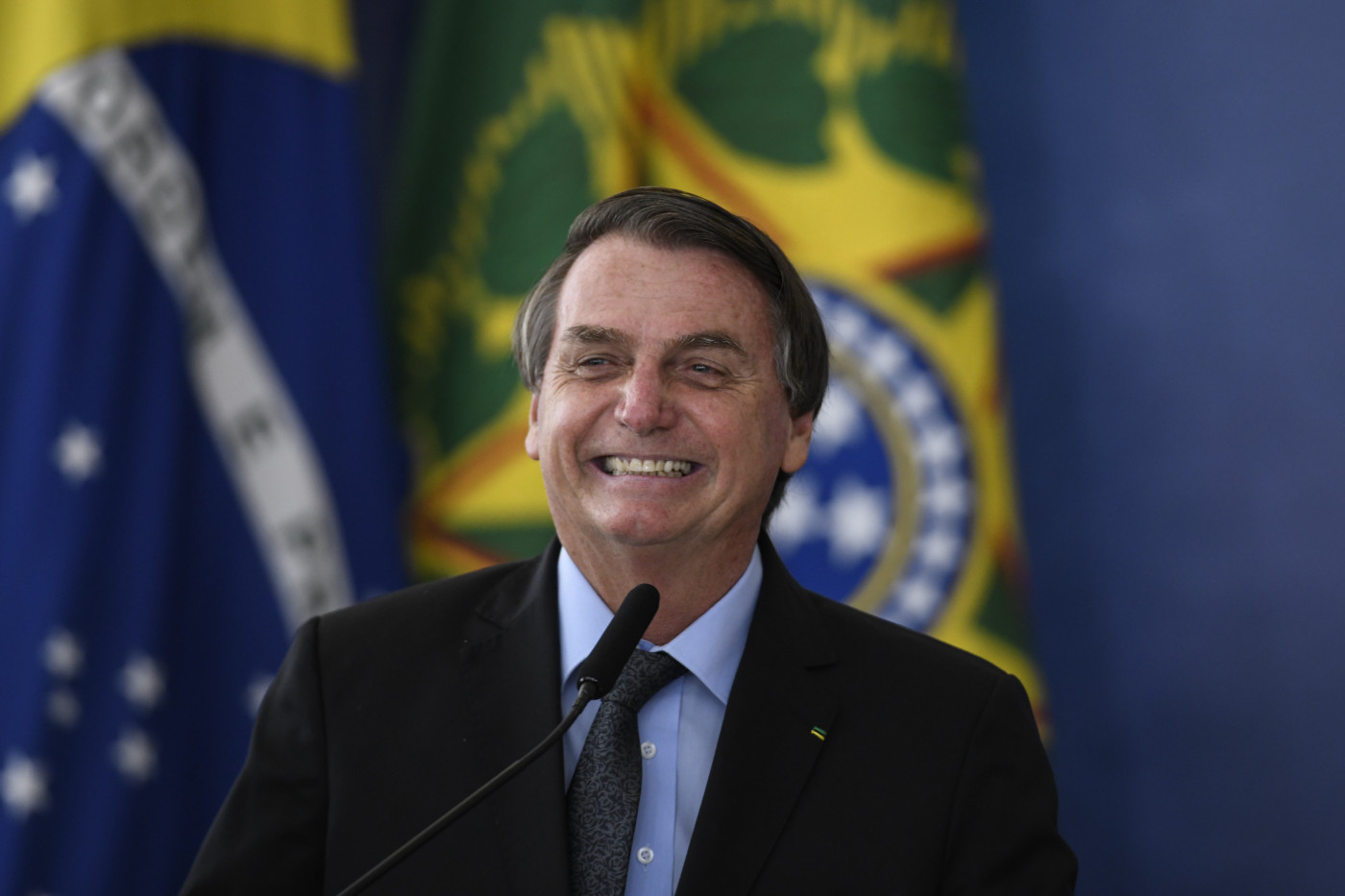 O presidente da república, Jair Bolsonaro, durante cerimônia no Palácio do Planalto