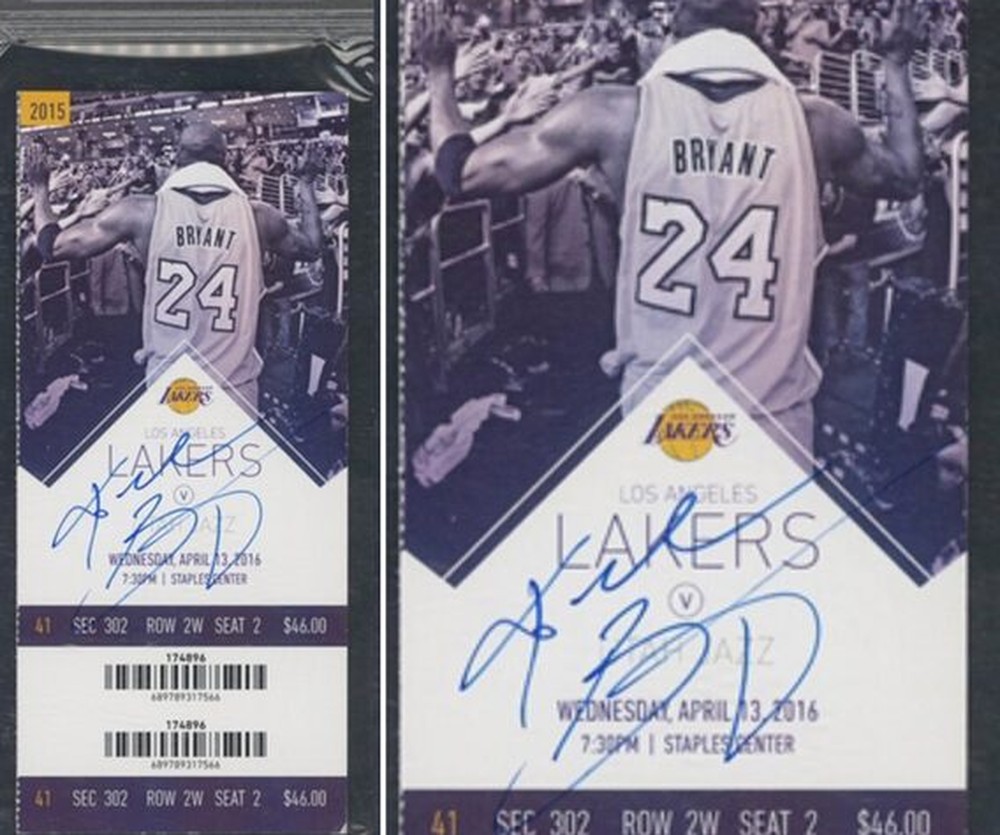 ingresso da NBA autografado por Kobe Bryant é leiloado por R$ 233 mil