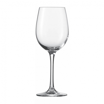 Taça de vinho branco em fundo branco