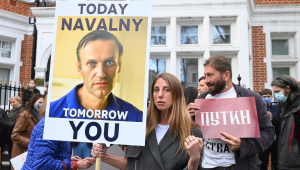 Londrinos protestam pela libertação de Alexei Navalny