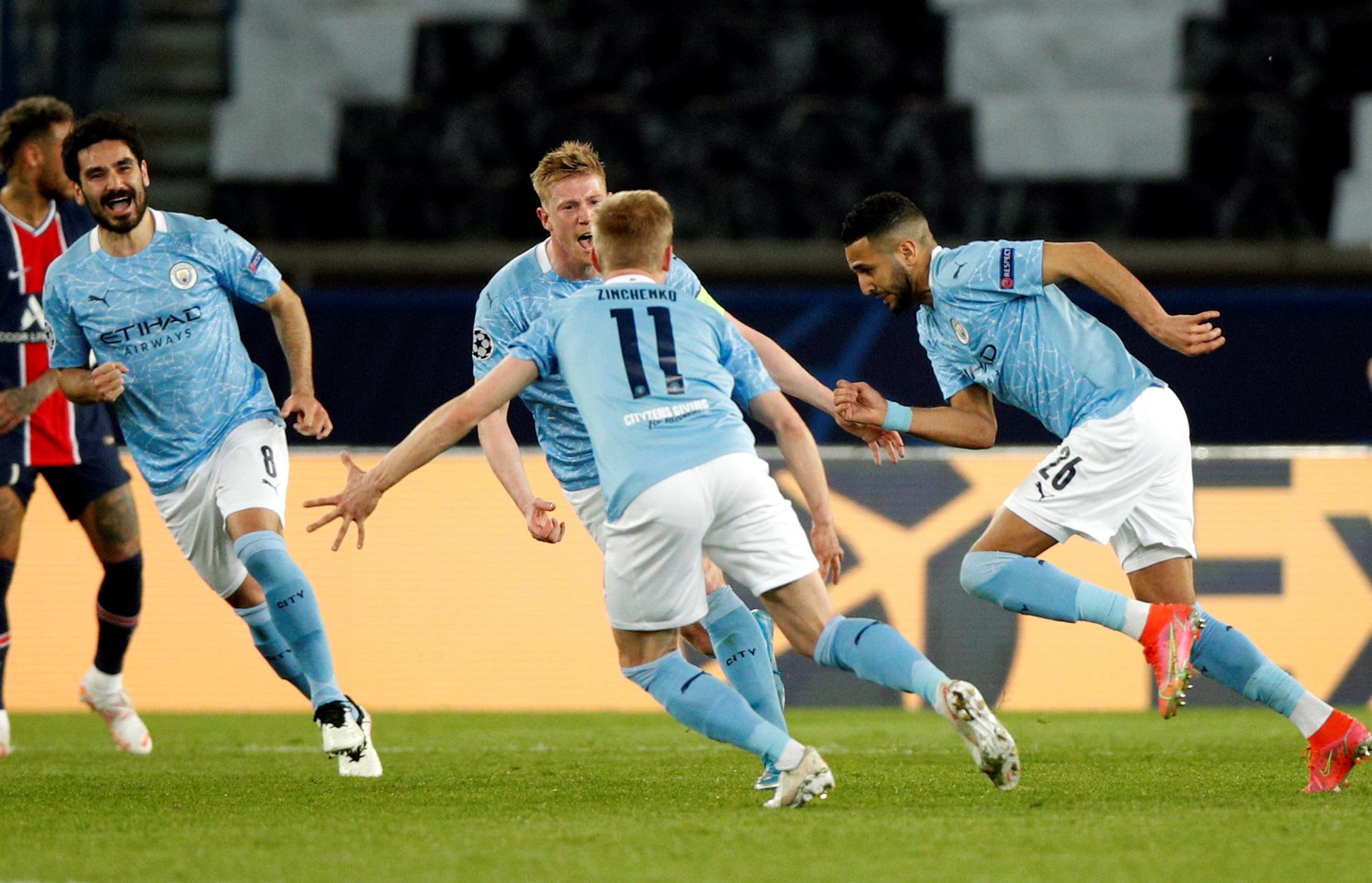 O Manchester City venceu o PSG por 2 a 1 na semifinal da Liga dos Campeões
