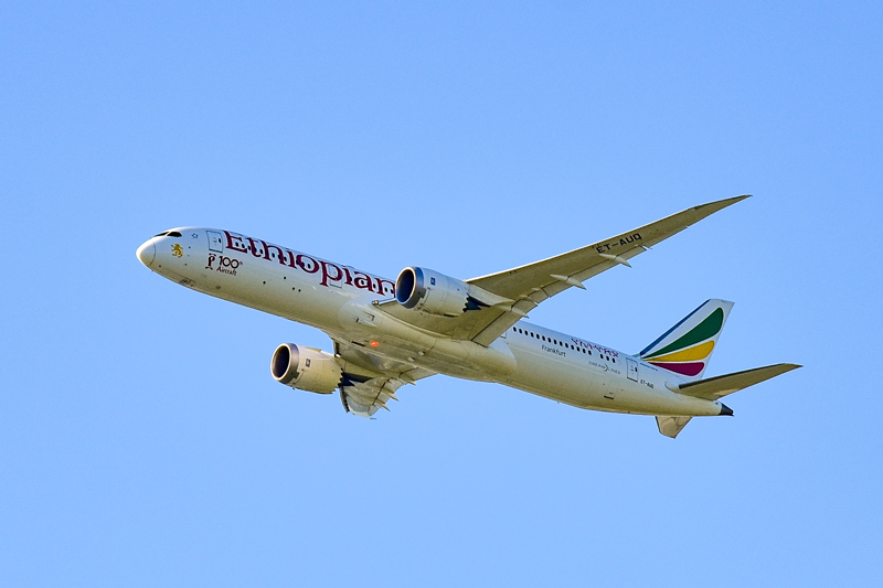 Avião da companhia aerea Ethiopian Airlines