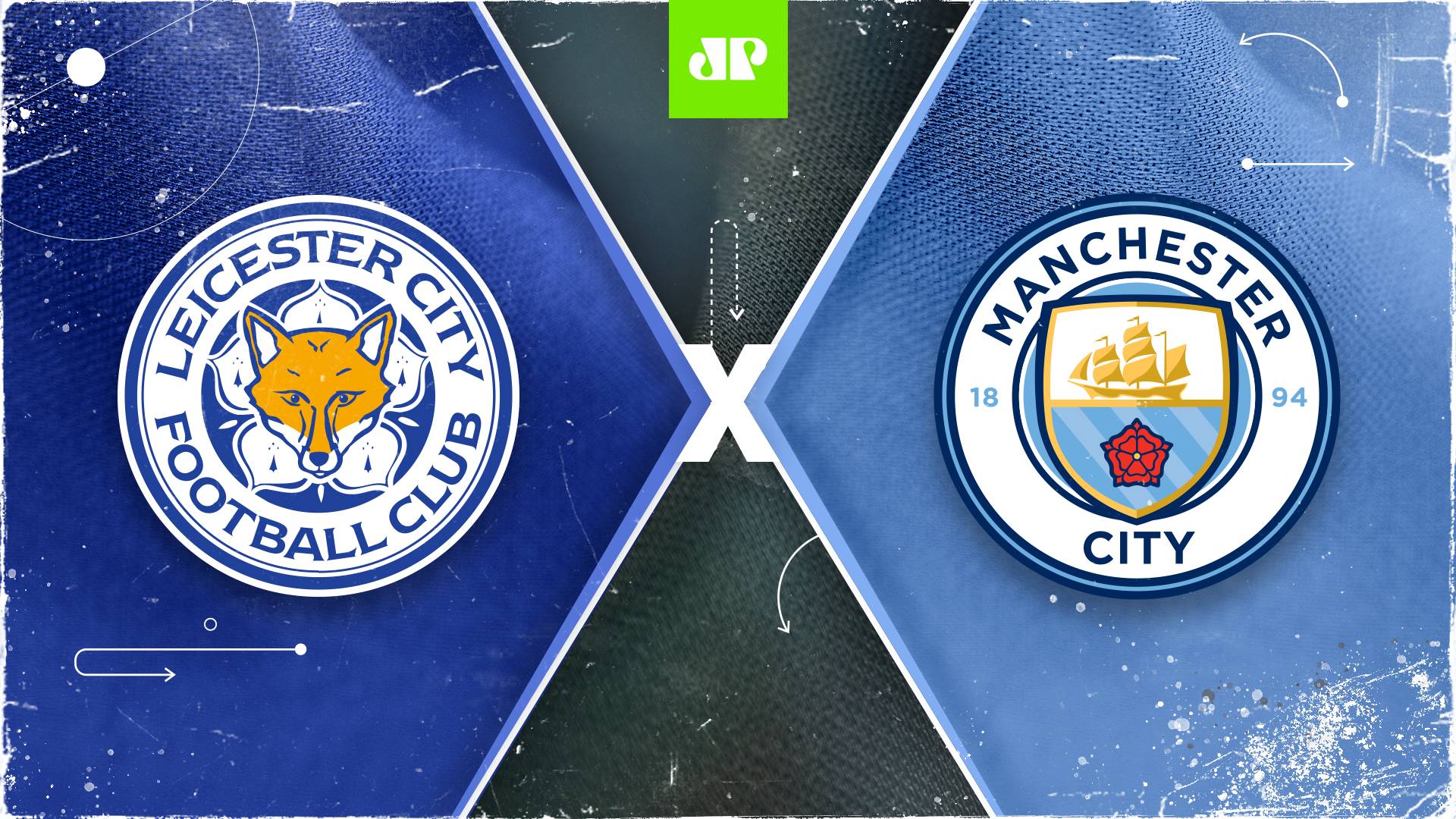 Escudos do Leicester City e do Manchester City