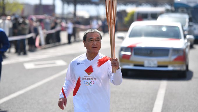 O Revezamento da tocha olímpica está acontecendo no Japão