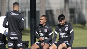 Jogadores do Corinthians durante treinamento