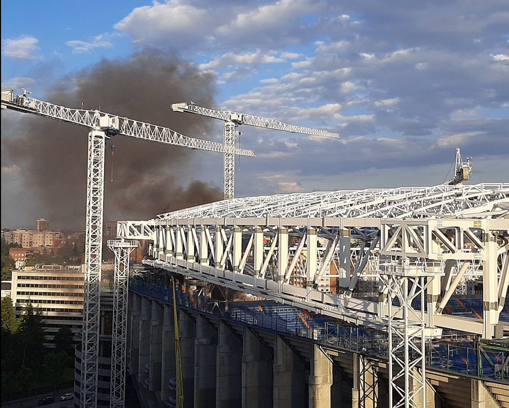 incêndio no estádio Santiago Bernabéu