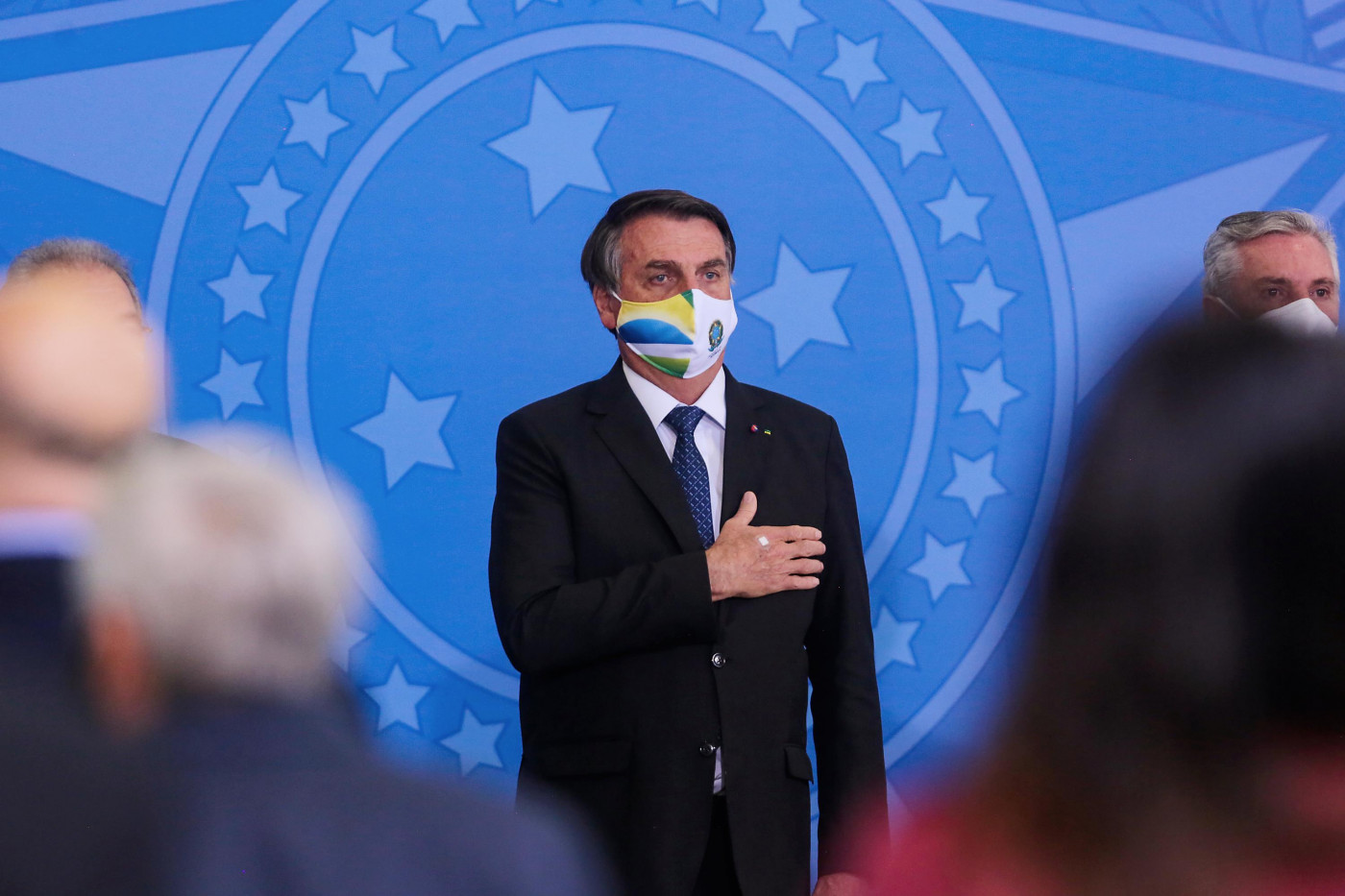 O presidente da república, Jair Bolsonaro, durante cerimônia em Brasília