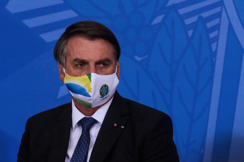 O presidente da república, Jair Bolsonaro, durante cerimônia em Brasília