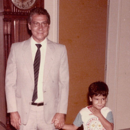 Covas com o avô Mário, ex-governador de São Paulo, em 1985