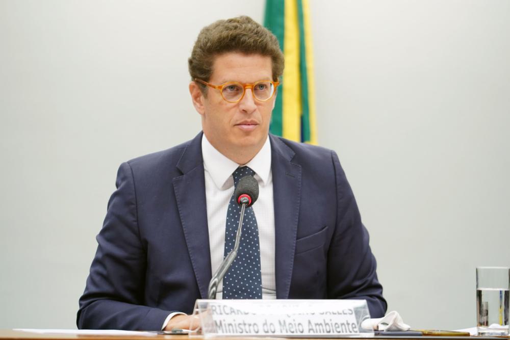 Ministro do Meio Ambiente, Ricardo Salles durante reunião na Câmara dos Deputados