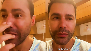 Ator se emocionou ao agradecer equipe do Hospital Vitória, no Rio de Janeiro