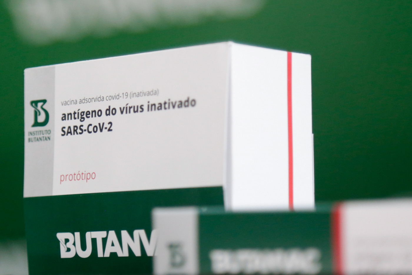 Caixas da vacina ButanVac são empilhadas