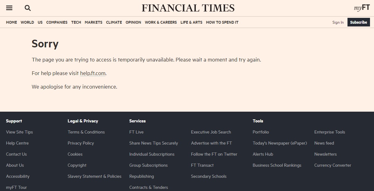 Homepage Financial Times