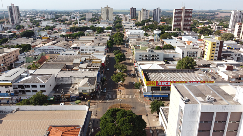 Vista aérea da cidade de Campo Mourão, na Região Centro-Oeste do Paraná,