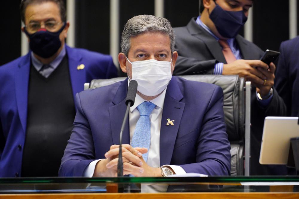 O presidente da Câmara, Arthur Lira, durante sessão na Câmara dos Deputados