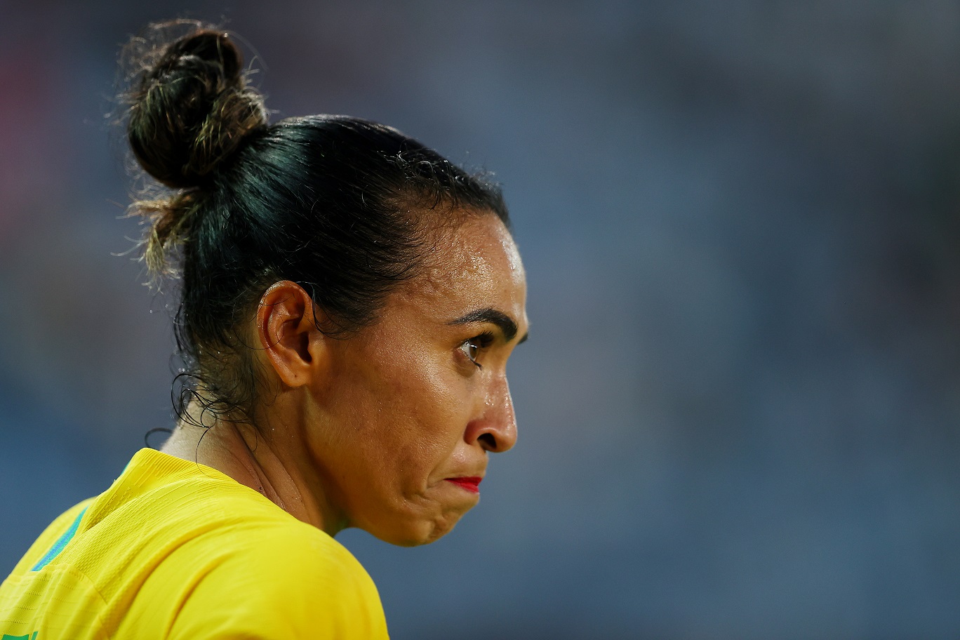 Marta durante a eliminação do Brasil para o Canadá nas quartas de final da Tóquio-2020